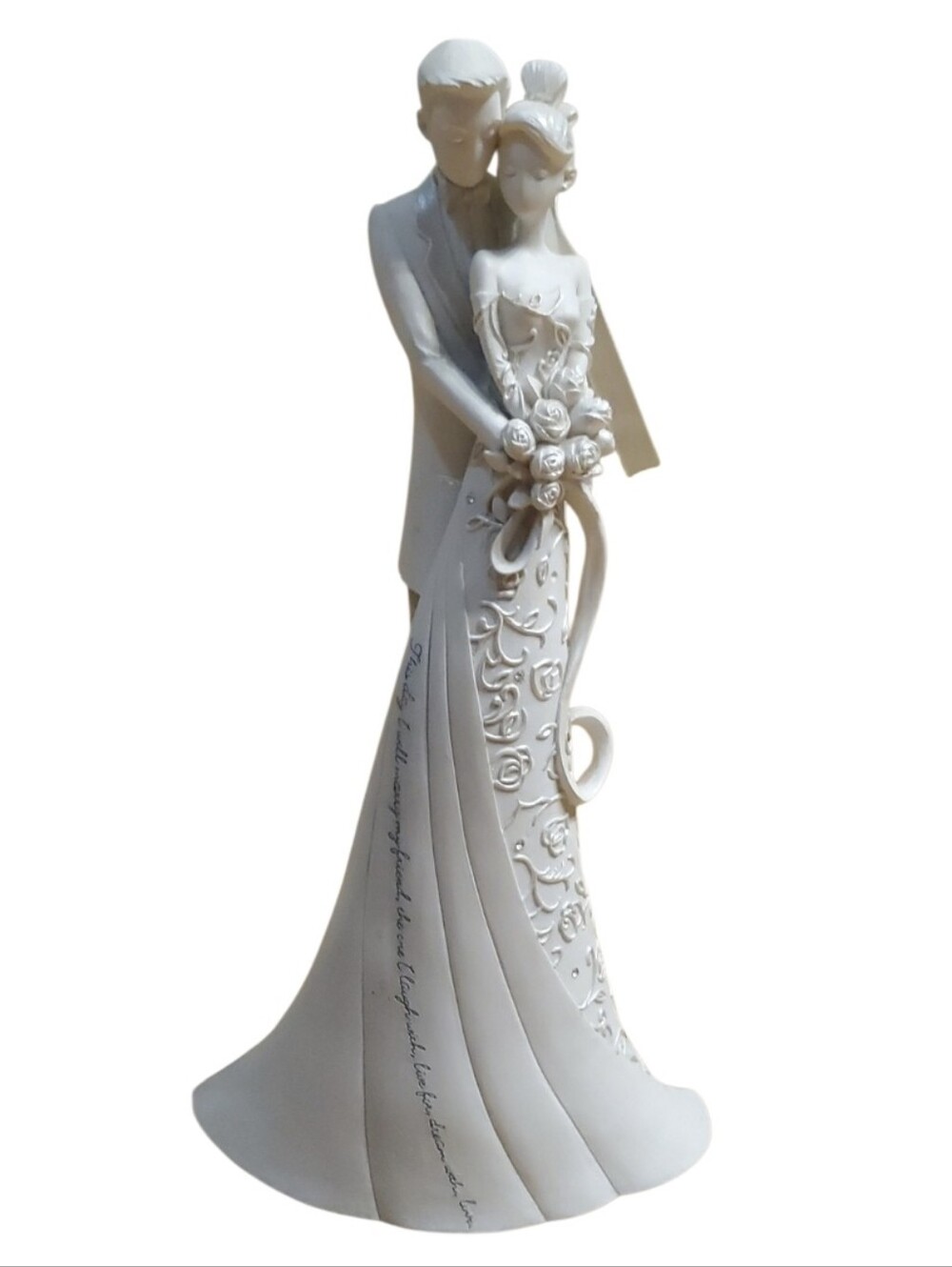 Gina Freehill 2011 Language Of Love Bride Groom Cake Figurine in Ivory & Silver